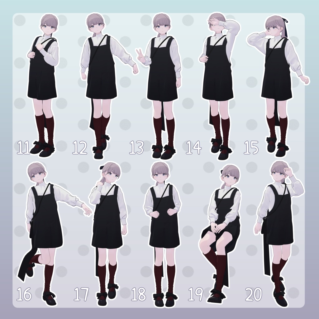 【無料有/+Free sample】Pose Animation Set 13【50種】