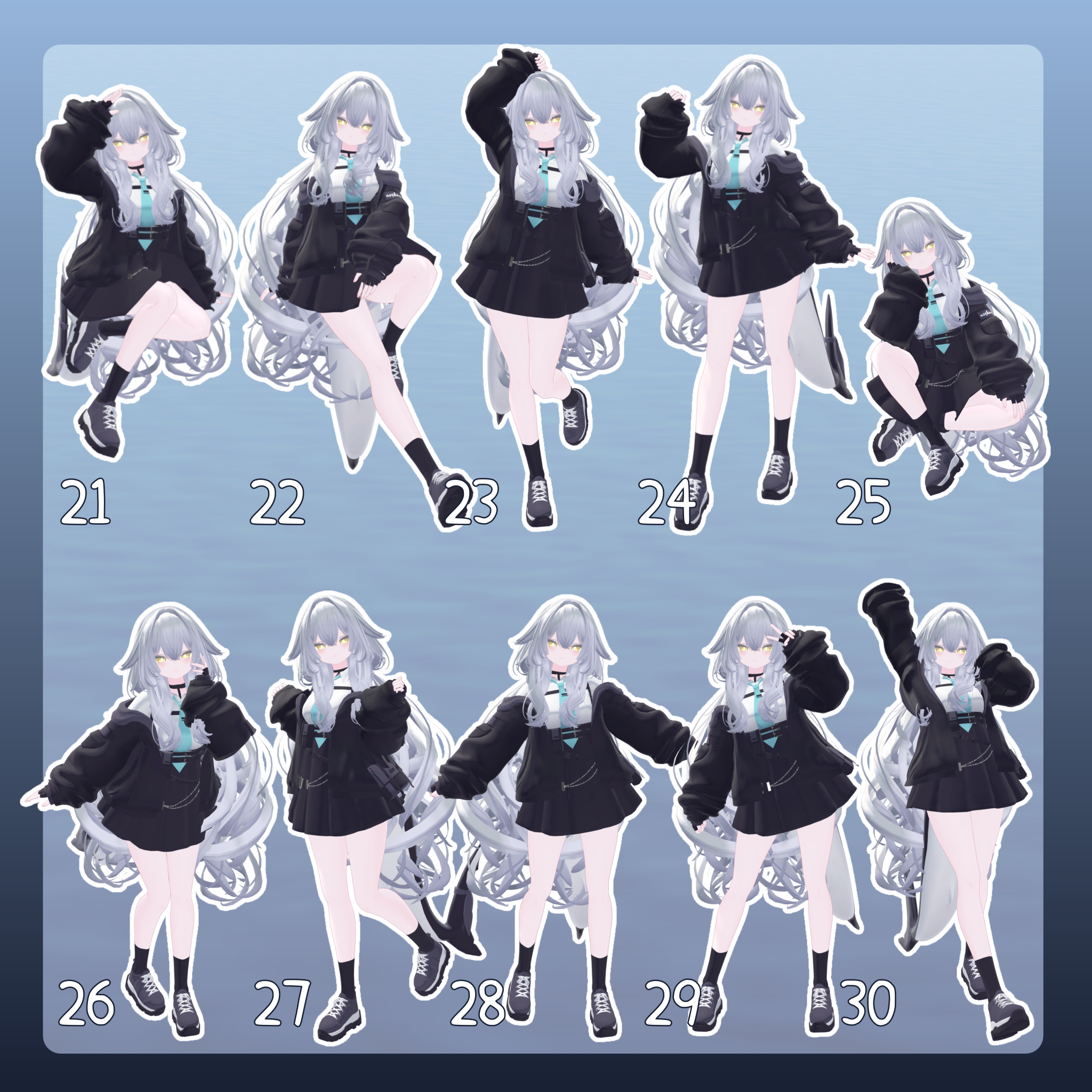 Sample Pose Unity 【無料有/+Free sample】Pose Animation Set 15【50種】 - Pompombun - BOOTH