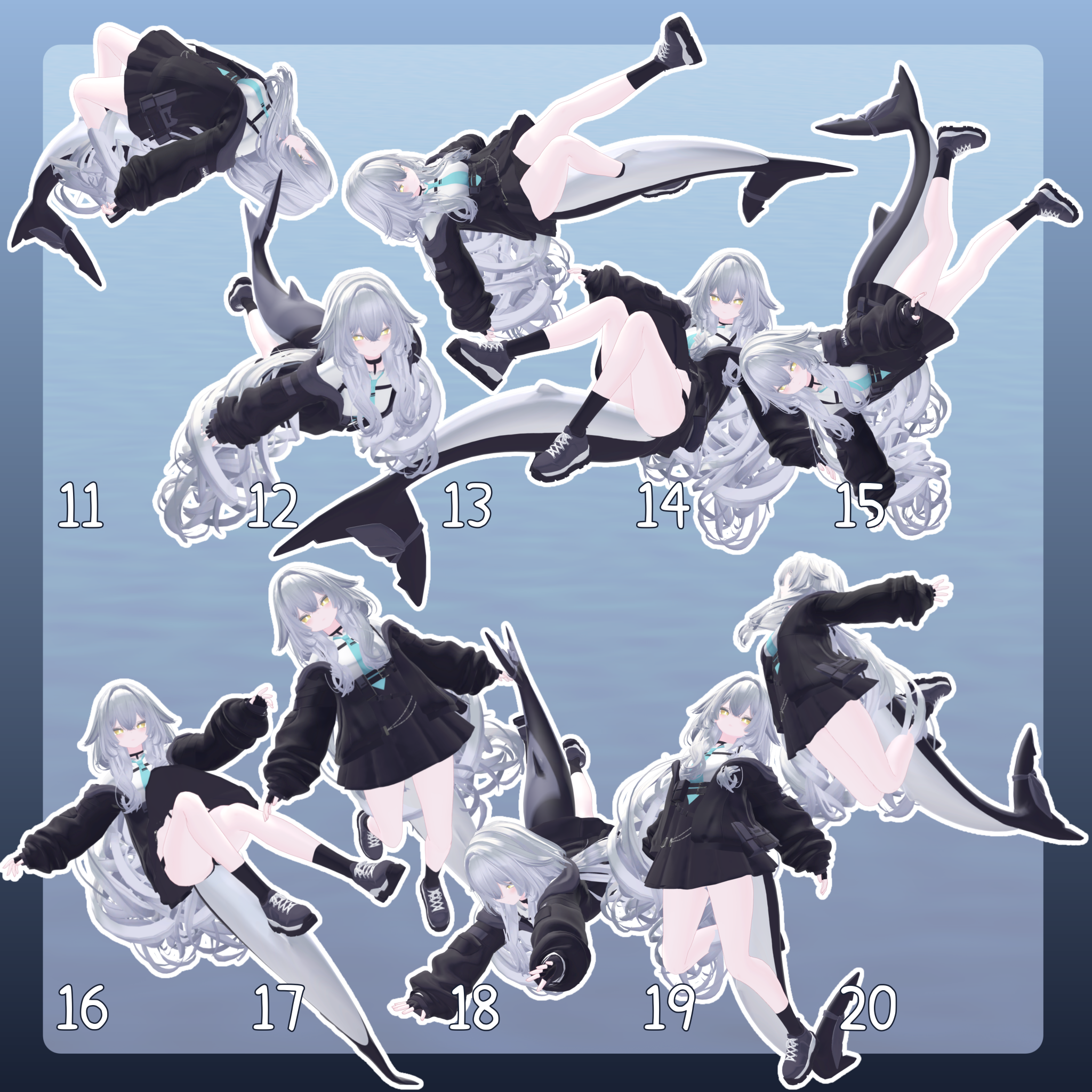 Sample Pose Unity 【無料有/+Free sample】Pose Animation Set 15【50種】 - Pompombun - BOOTH