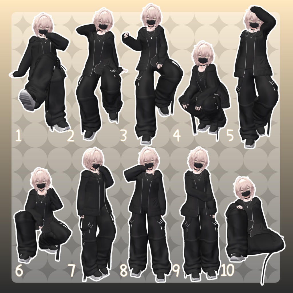 【無料有/+Free sample】Pose Animation Set 16【50種】