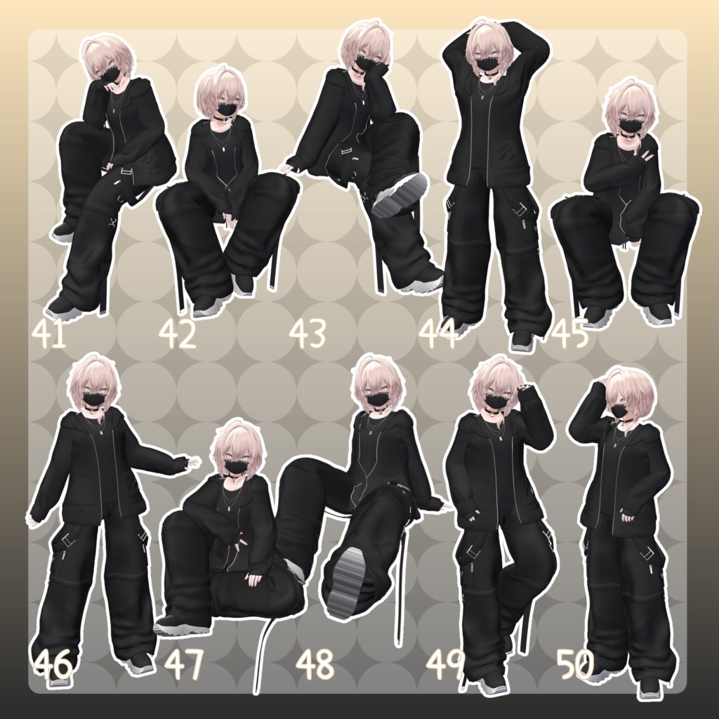 【無料有/+Free sample】Pose Animation Set 16【50種】