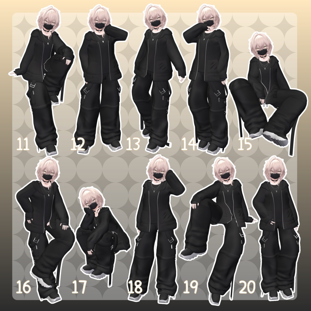 【無料有/+Free sample】Pose Animation Set 16【50種】