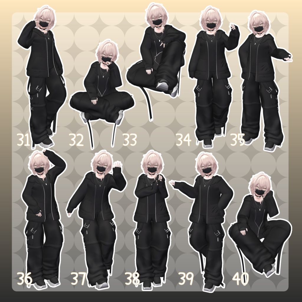 【無料有/+Free sample】Pose Animation Set 16【50種】