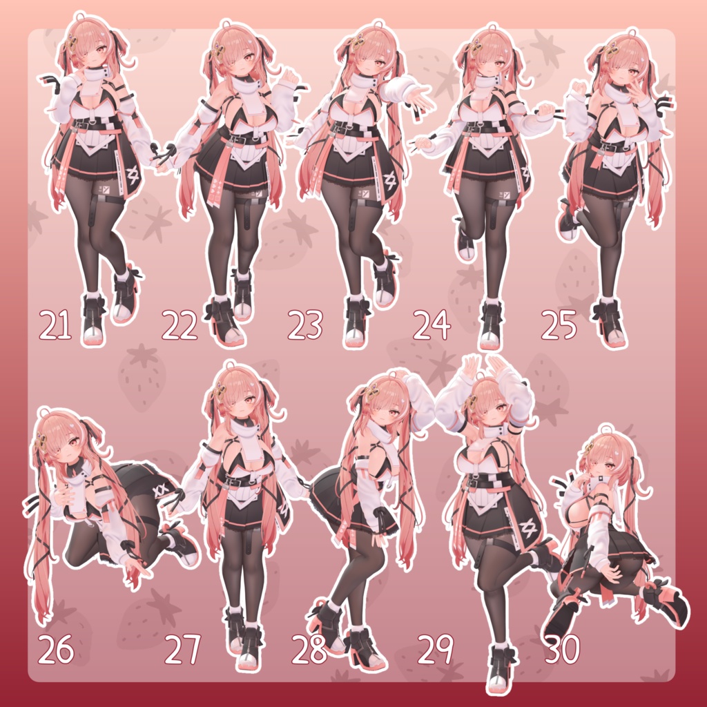 【無料有/+Free sample】Pose Animation Set 17【50種】