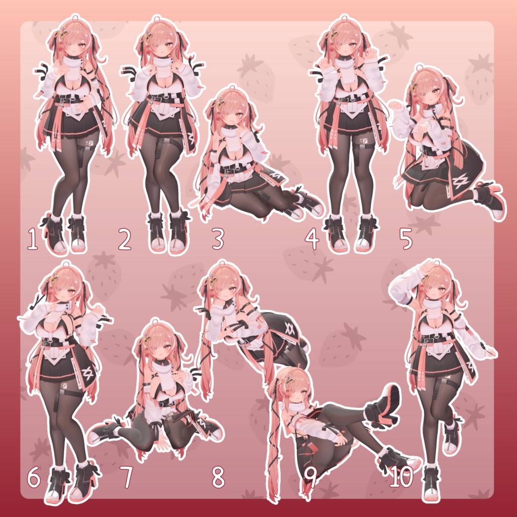 【無料有/+Free sample】Pose Animation Set 17【50種】