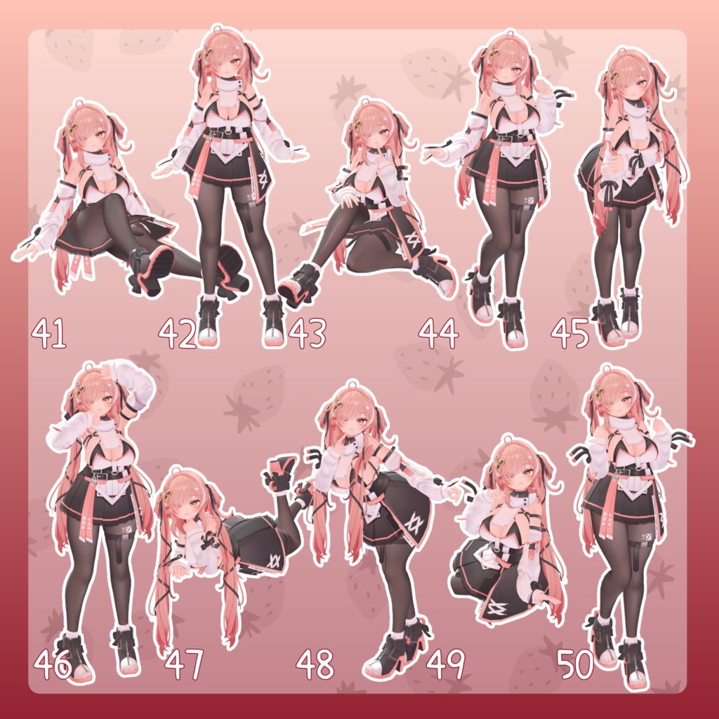 【無料有/+Free sample】Pose Animation Set 17【50種】