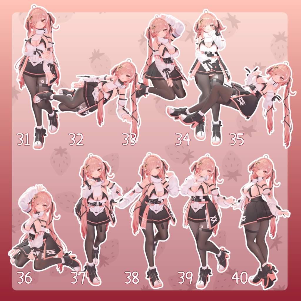 【無料有/+Free sample】Pose Animation Set 17【50種】