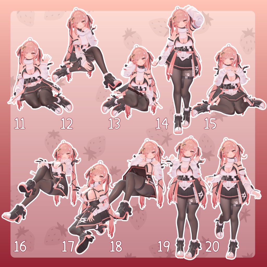 【無料有/+Free sample】Pose Animation Set 17【50種】