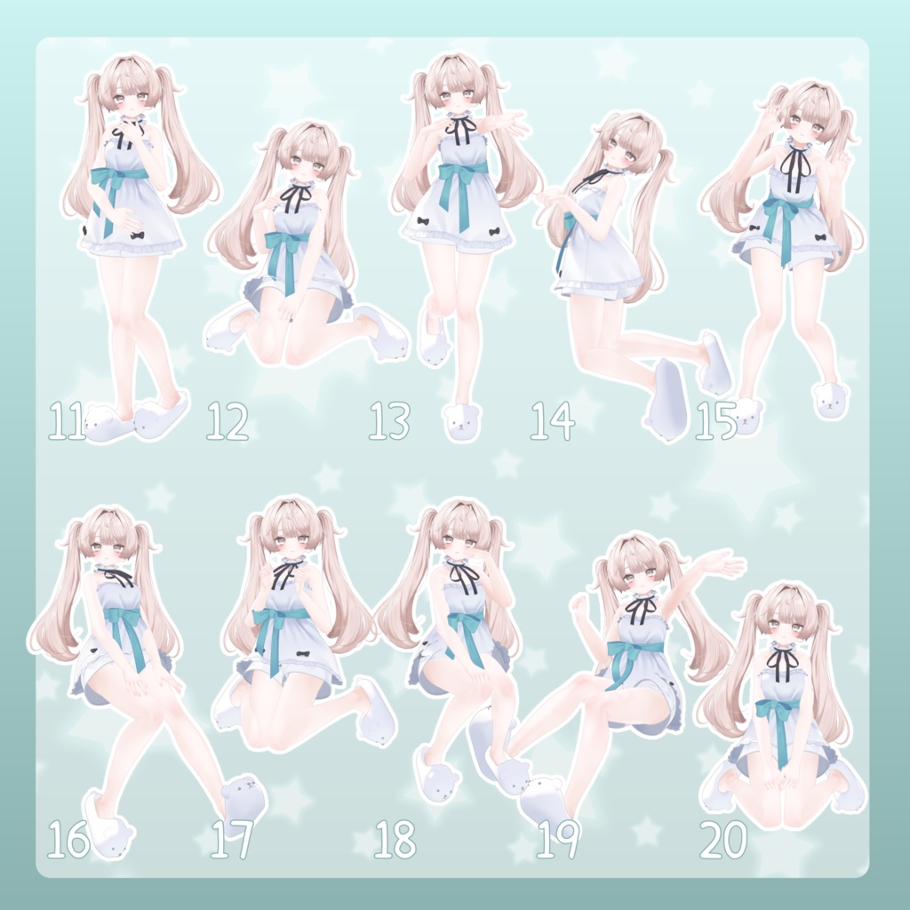 【無料有/+Free sample】Pose Animation Set 19【50種】