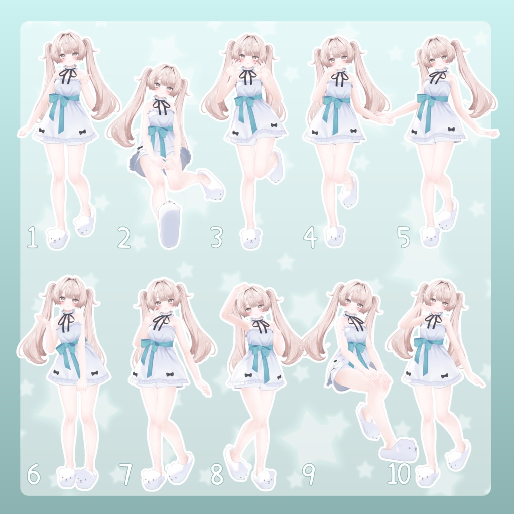 【無料有/+Free sample】Pose Animation Set 19【50種】