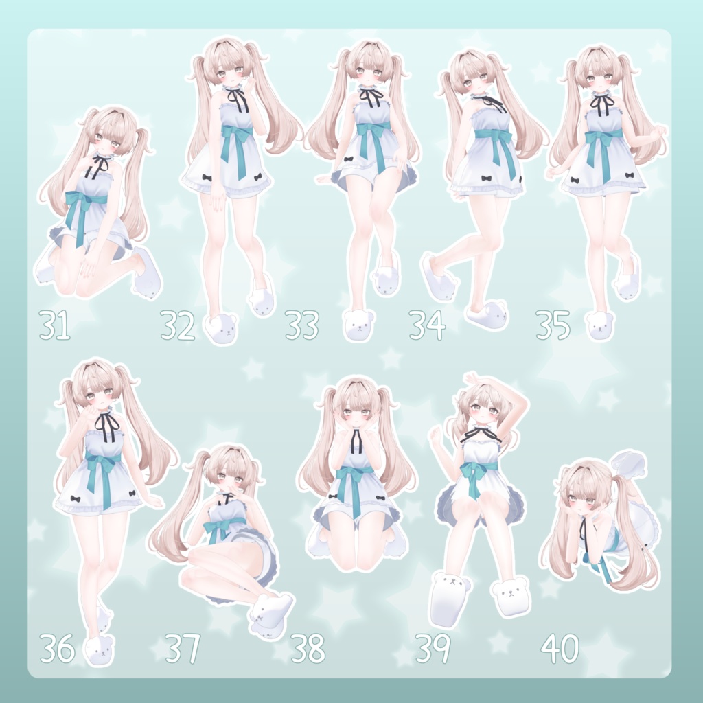 【無料有/+Free sample】Pose Animation Set 19【50種】