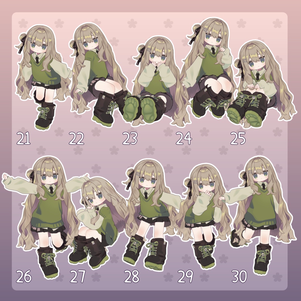 【無料有/+Free sample】Pose Animation Set 20【50種】