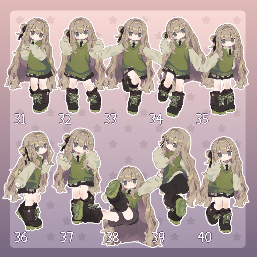 【無料有/+Free sample】Pose Animation Set 20【50種】