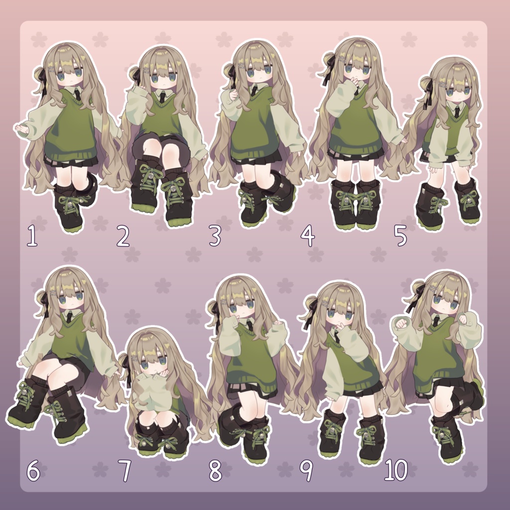 【無料有/+Free sample】Pose Animation Set 20【50種】