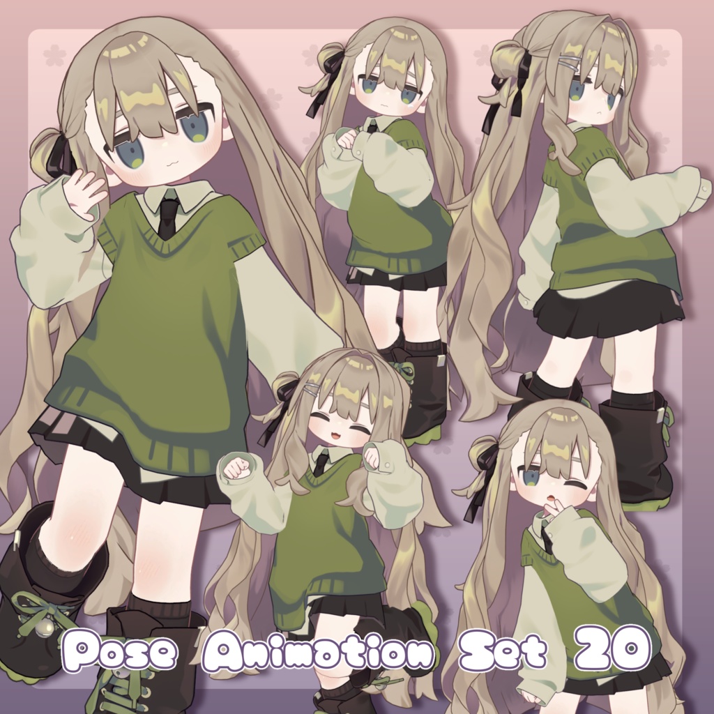 【無料有/＋Free sample】Pose Animation Set 20【50種】