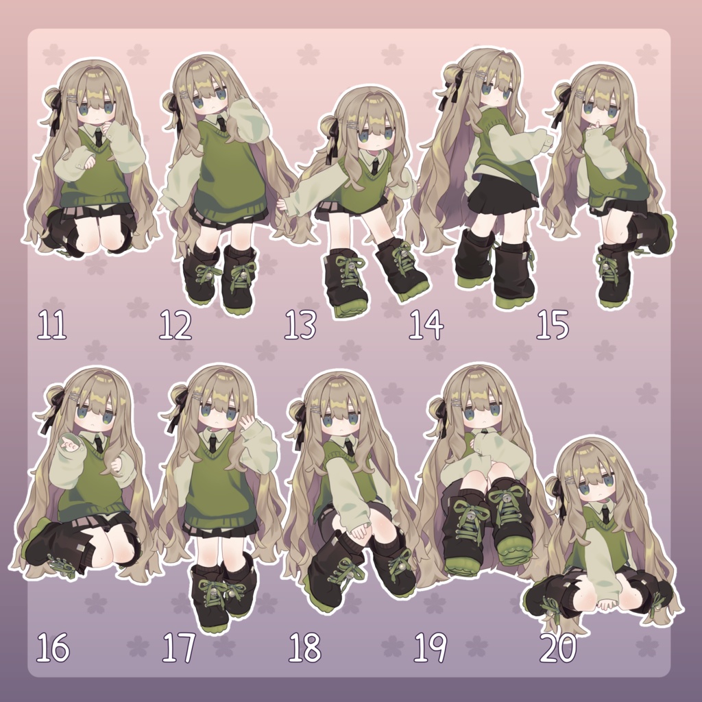 【無料有/+Free sample】Pose Animation Set 20【50種】