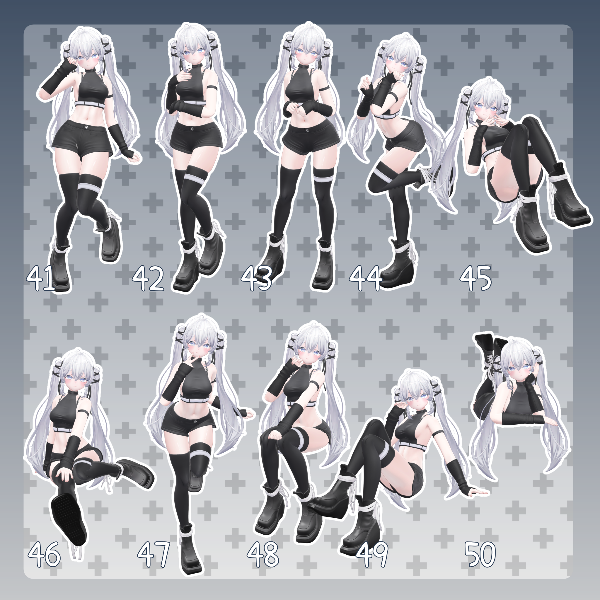Sample Pose Unity 【無料有/+Free sample】Pose Animation Set 21【50種】 - Pompombun - BOOTH