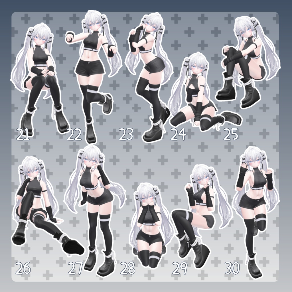 【無料有/+Free sample】Pose Animation Set 21【50種】