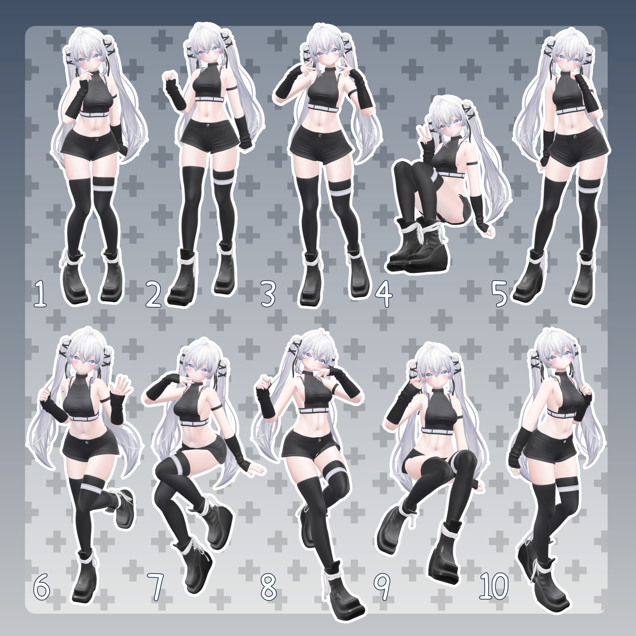 Sample Pose Unity 【無料有/+Free sample】Pose Animation Set 21【50種】 - Pompombun - BOOTH