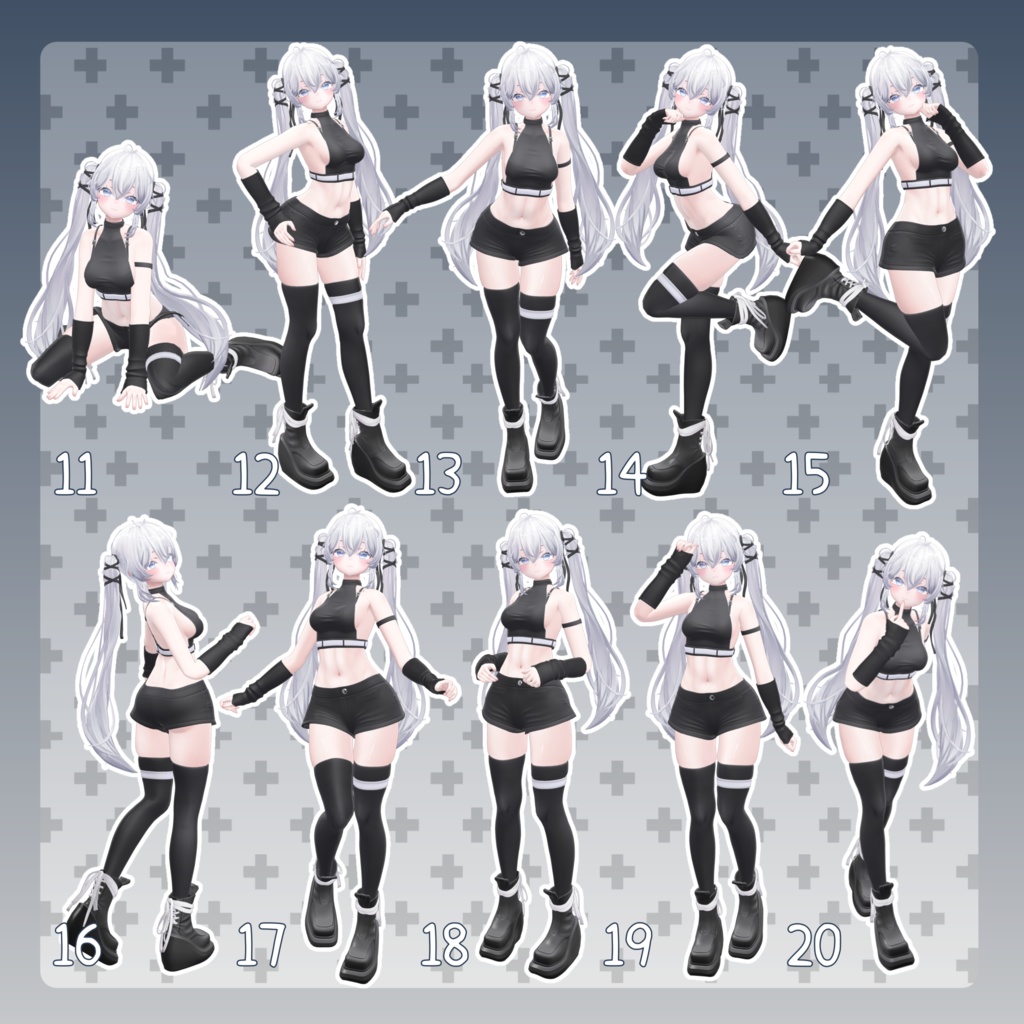 【無料有/+Free sample】Pose Animation Set 21【50種】