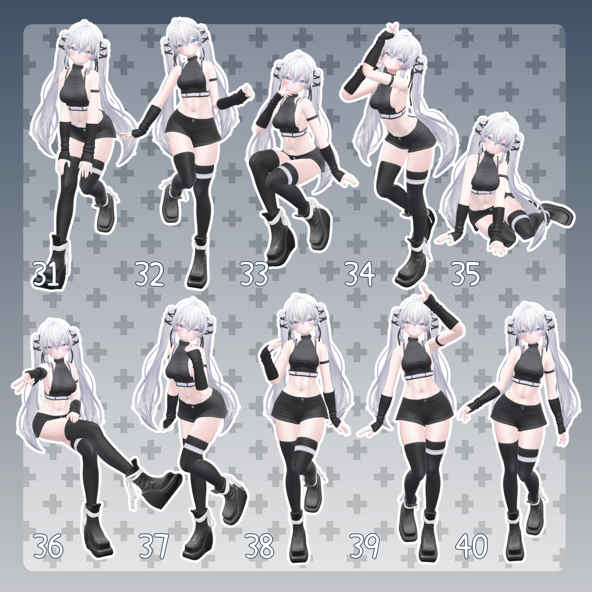 Sample Pose Unity 【無料有/+Free sample】Pose Animation Set 21【50種】 - Pompombun - BOOTH