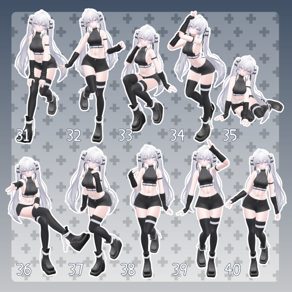 【無料有/+Free sample】Pose Animation Set 21【50種】