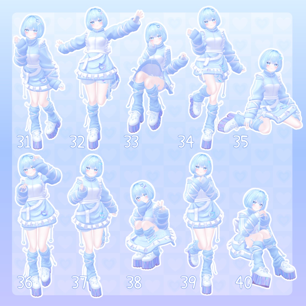 【無料有/+Free sample】Pose Animation Set 22【50種】