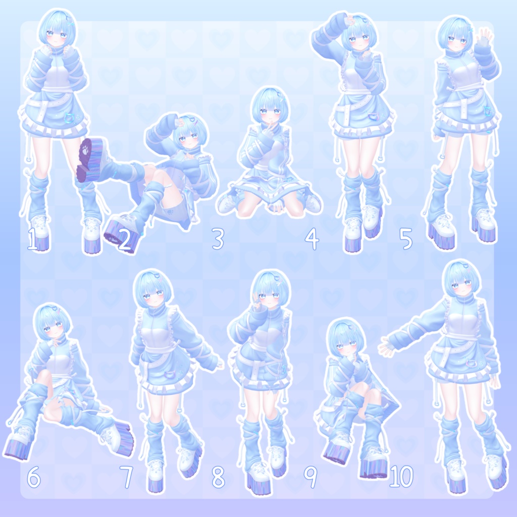 【無料有/+Free sample】Pose Animation Set 22【50種】