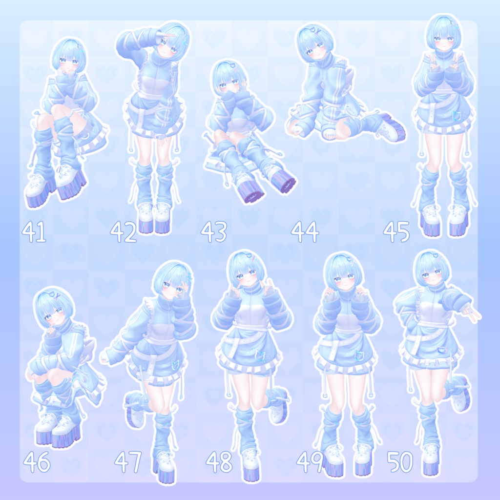 【無料有/+Free sample】Pose Animation Set 22【50種】