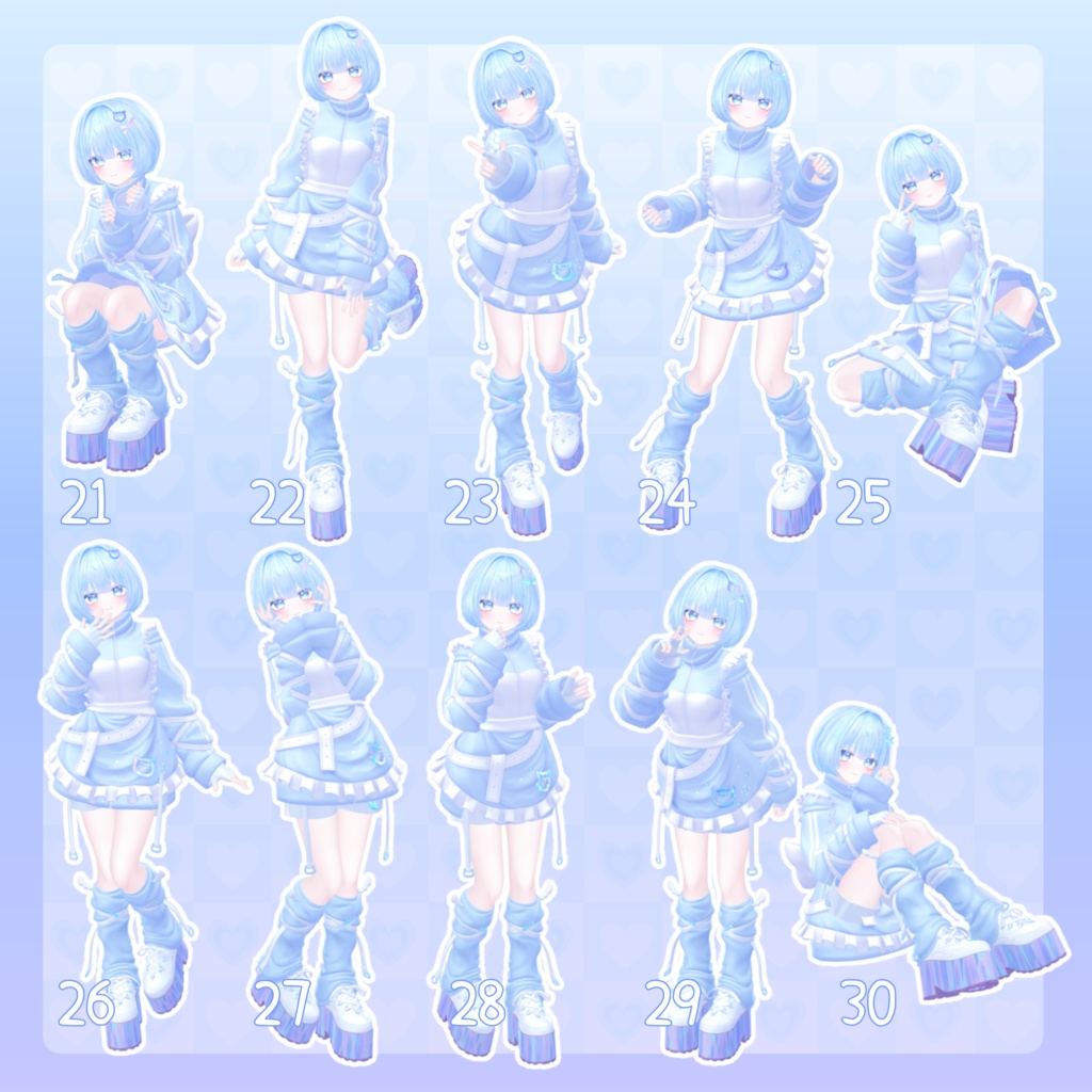 【無料有/+Free sample】Pose Animation Set 22【50種】