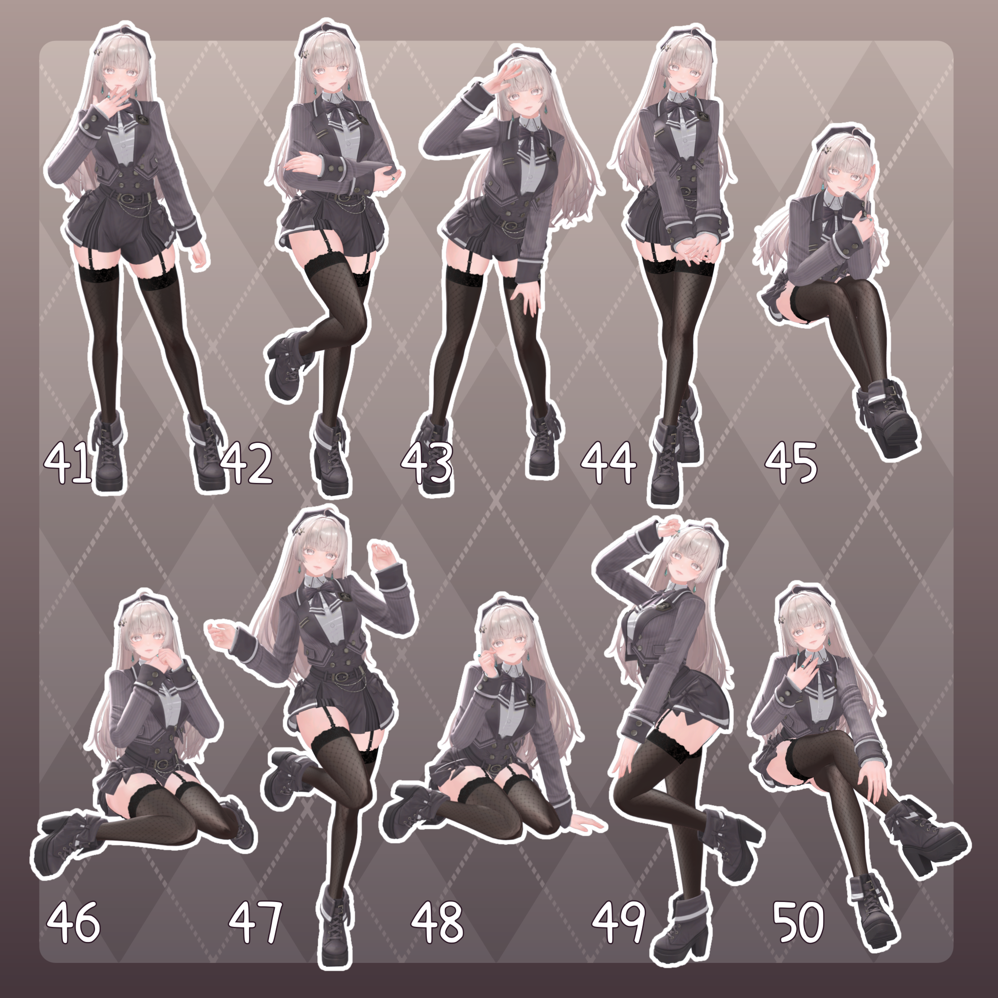 Sample Pose Unity 【無料有/+Free sample】Pose Animation Set 23【50種】 - Pompombun - BOOTH