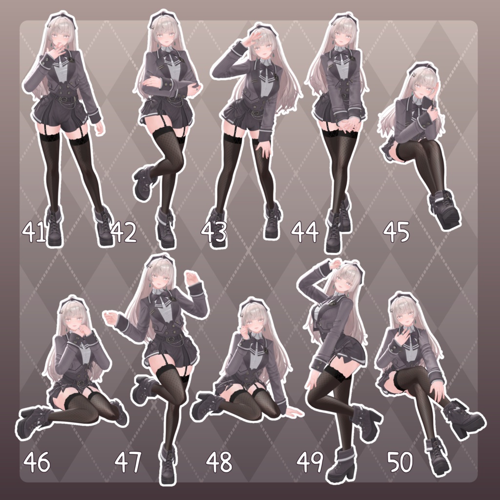 【無料有/+Free sample】Pose Animation Set 23【50種】