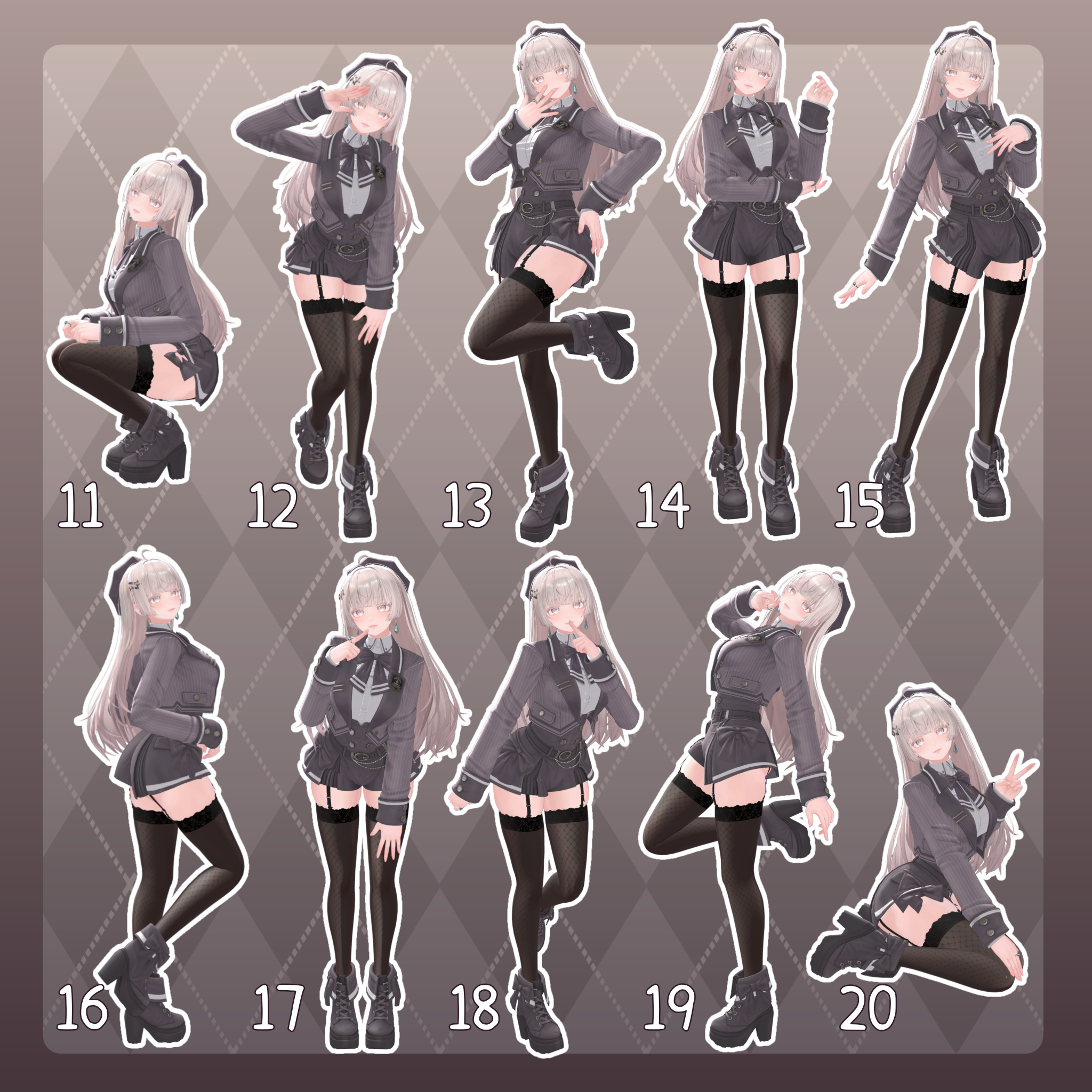 Sample Pose Unity 【無料有/+Free sample】Pose Animation Set 23【50種】 - Pompombun - BOOTH
