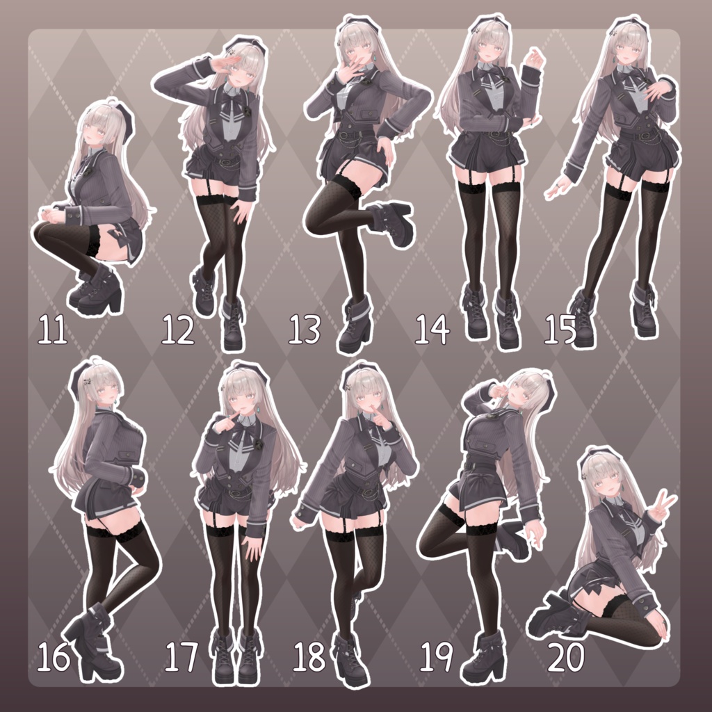 【無料有/+Free sample】Pose Animation Set 23【50種】