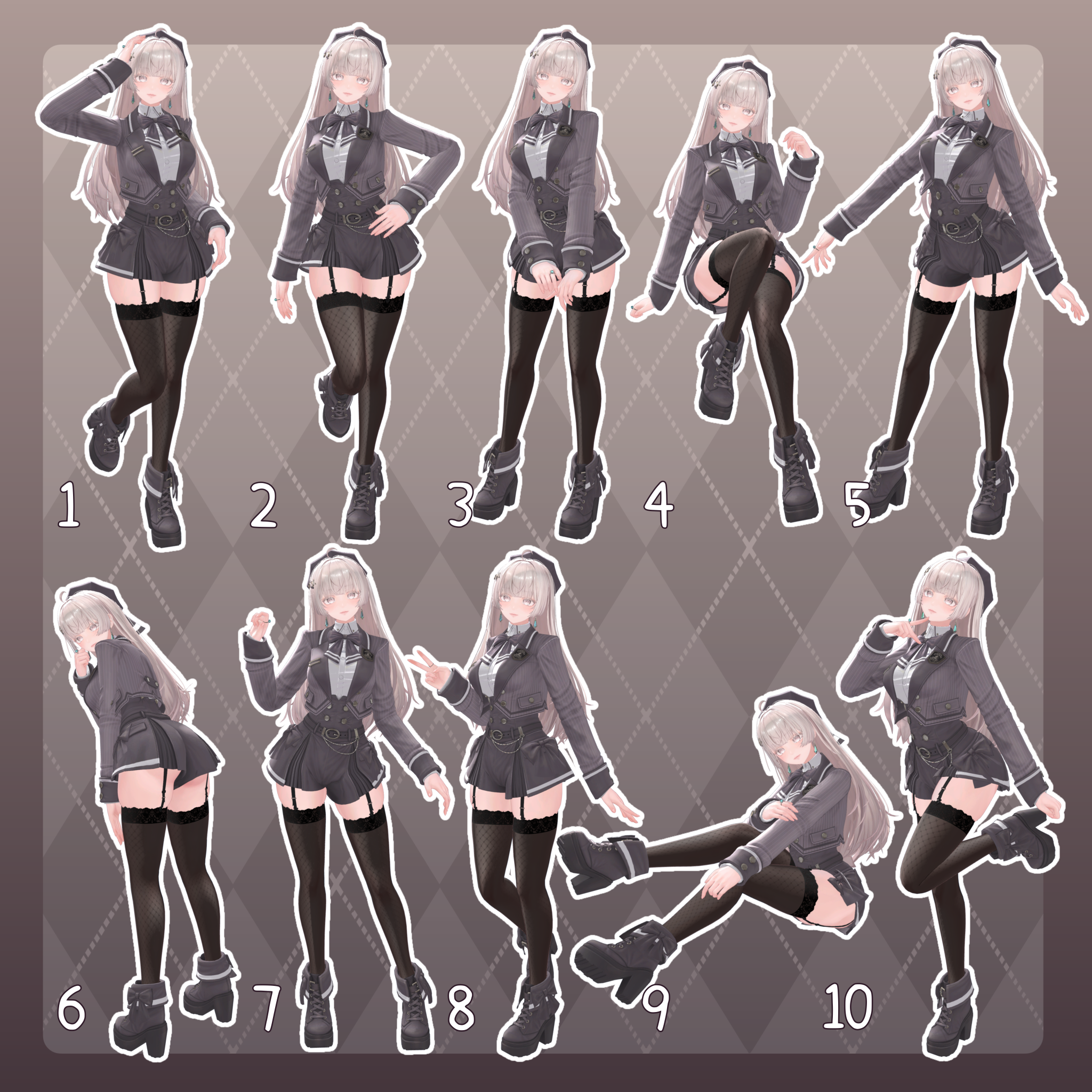 Sample Pose Unity 【無料有/+Free sample】Pose Animation Set 23【50種】 - Pompombun - BOOTH