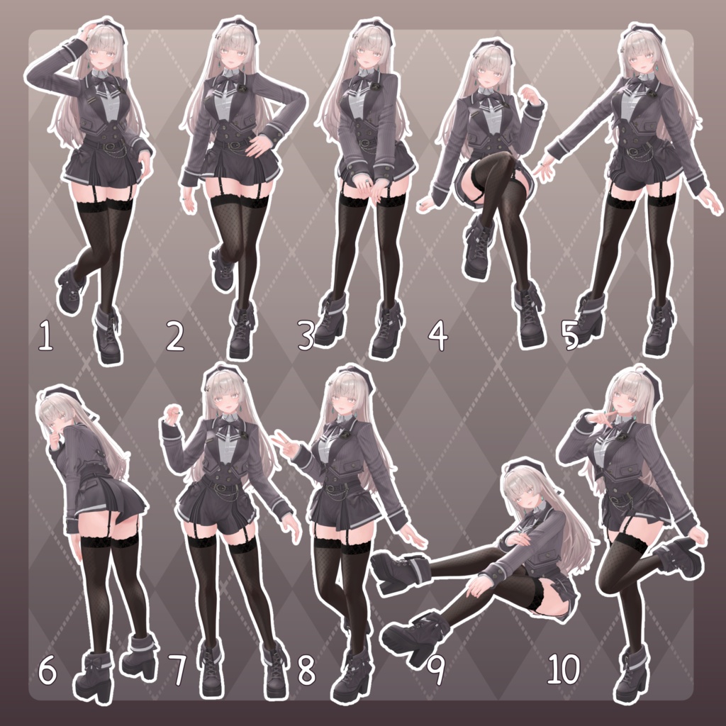 【無料有/+Free sample】Pose Animation Set 23【50種】