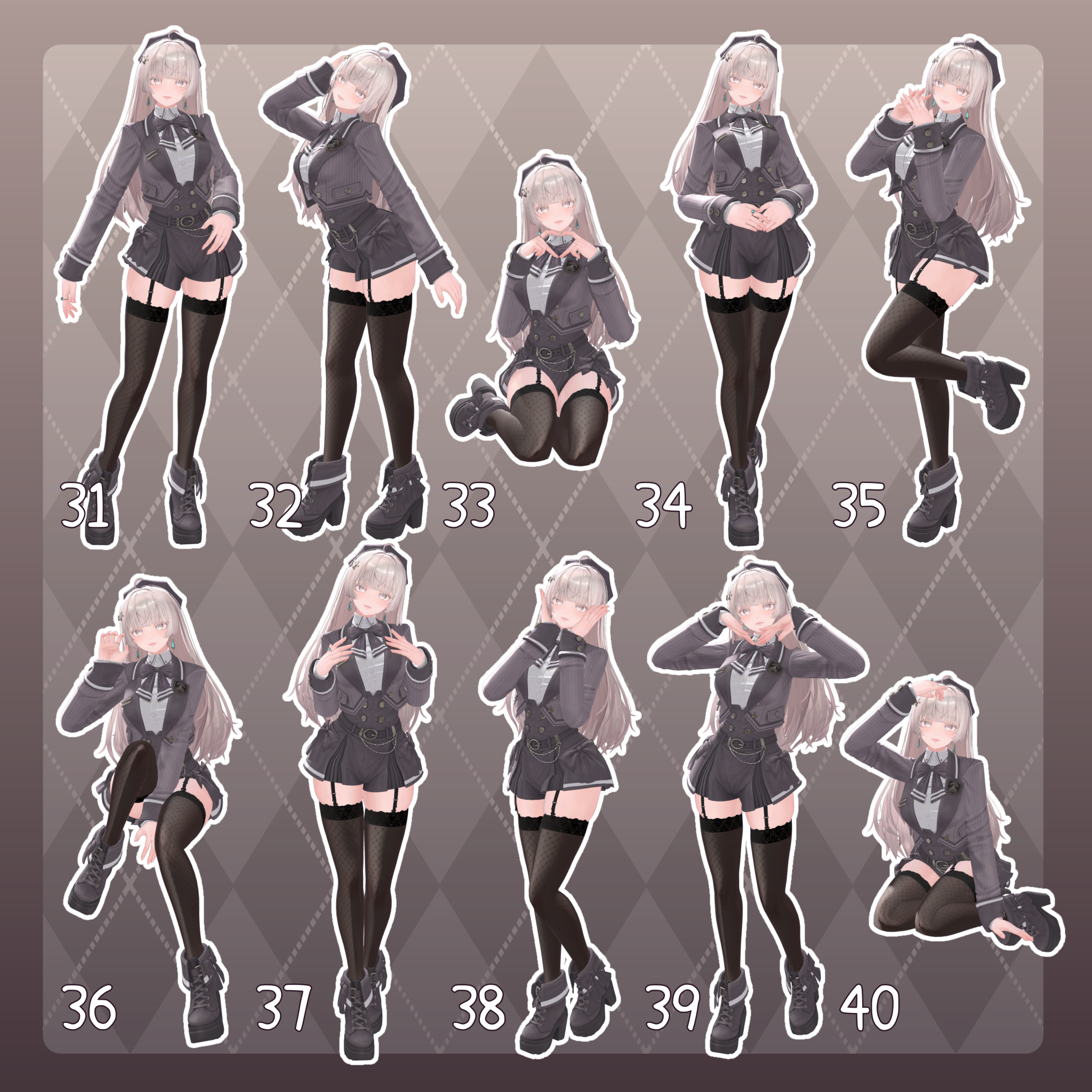 Sample Pose Unity 【無料有/+Free sample】Pose Animation Set 23【50種】 - Pompombun - BOOTH