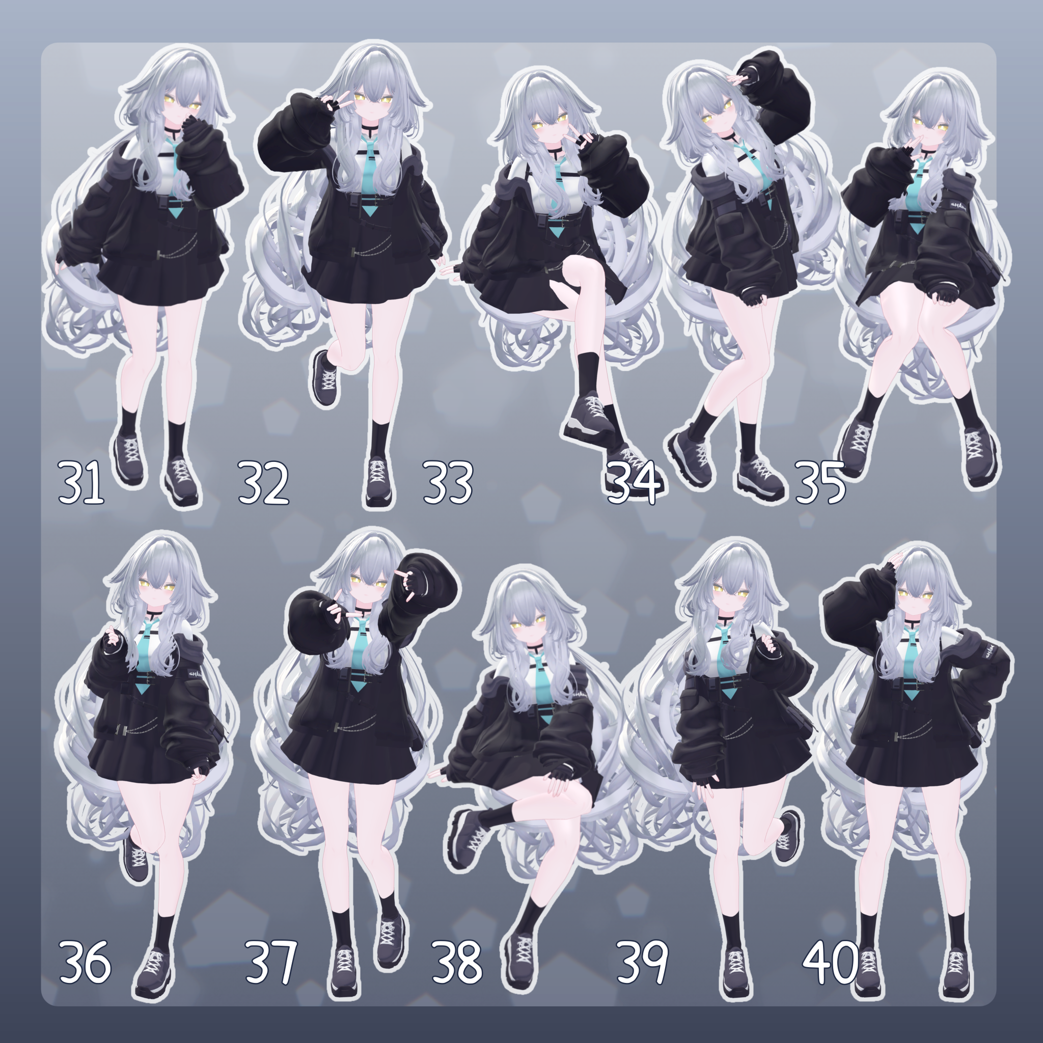 Sample Pose Unity 【無料有/+Free sample】Pose Animation Set 24【50種】 - Pompombun - BOOTH