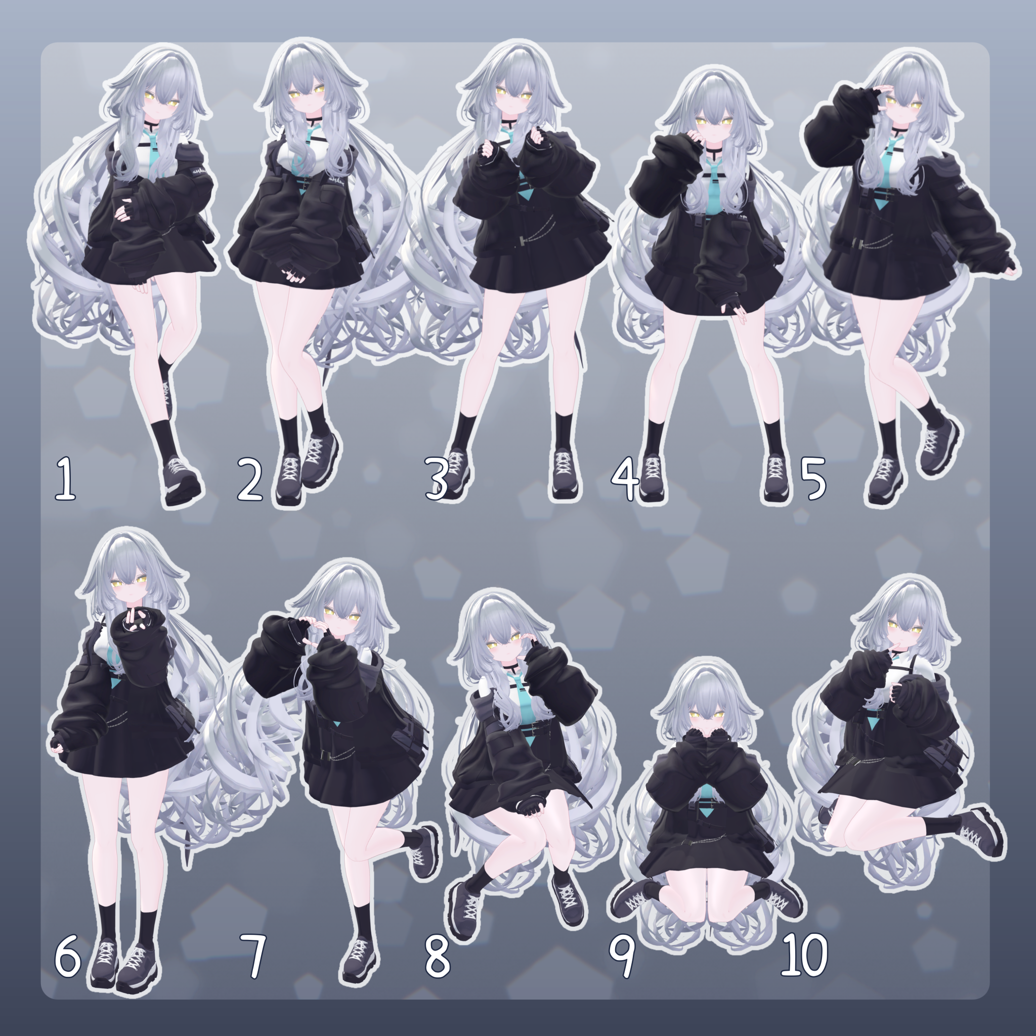 Sample Pose Unity 【無料有/+Free sample】Pose Animation Set 24【50種】 - Pompombun - BOOTH