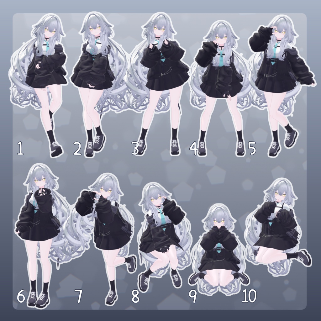 【無料有/+Free sample】Pose Animation Set 24【50種】