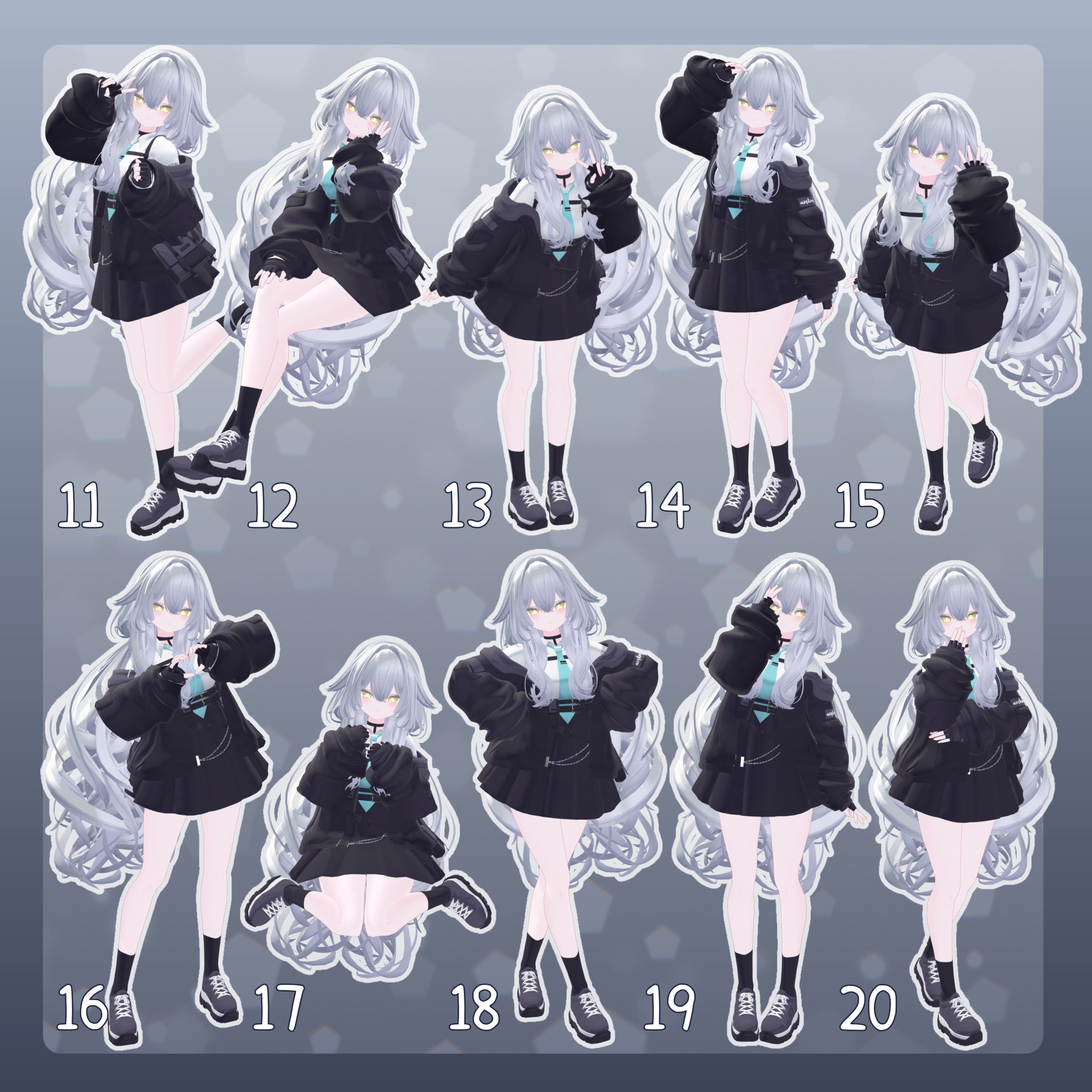 Sample Pose Unity 【無料有/+Free sample】Pose Animation Set 24【50種】 - Pompombun - BOOTH