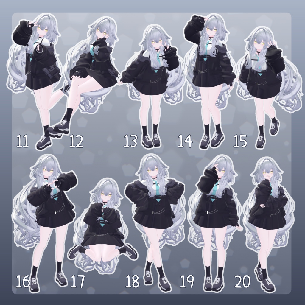 【無料有/+Free sample】Pose Animation Set 24【50種】