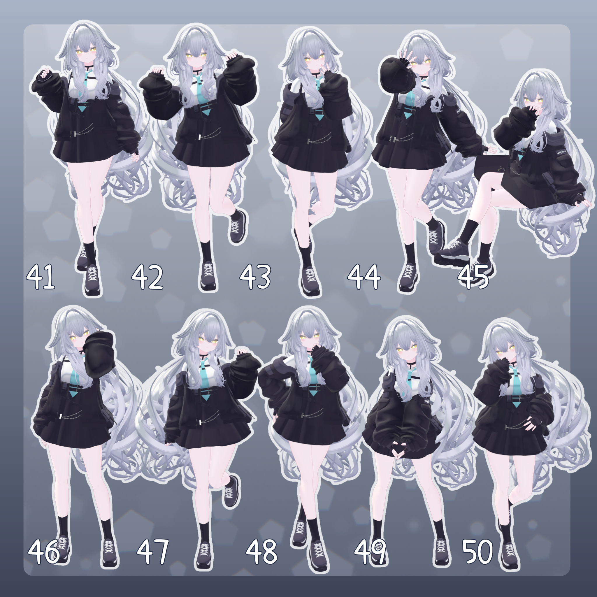 Sample Pose Unity 【無料有/+Free sample】Pose Animation Set 24【50種】 - Pompombun - BOOTH