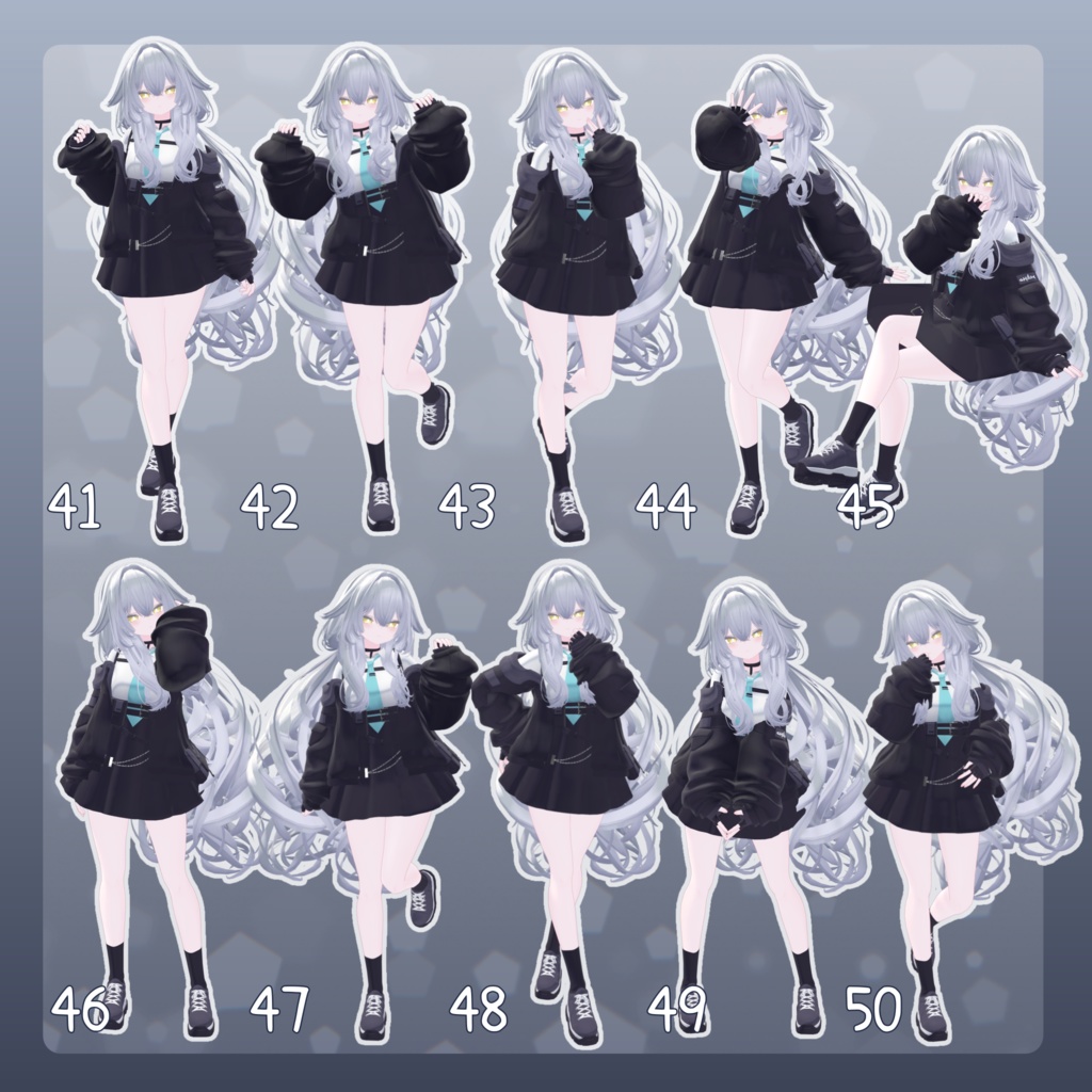 【無料有/+Free sample】Pose Animation Set 24【50種】