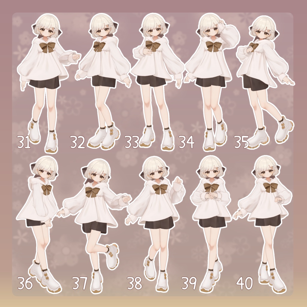 【無料有/+Free sample】Pose Animation Set 25【50種】