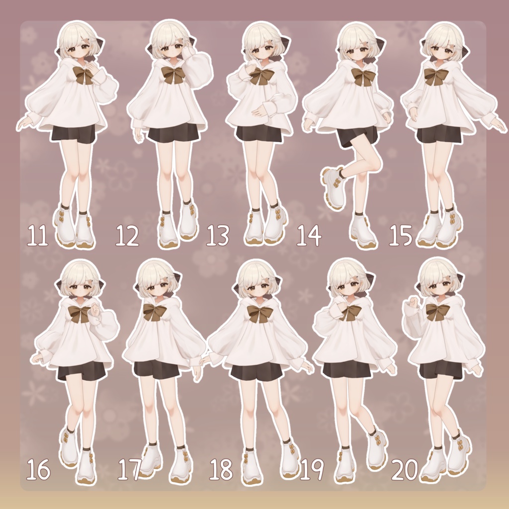 【無料有/+Free sample】Pose Animation Set 25【50種】