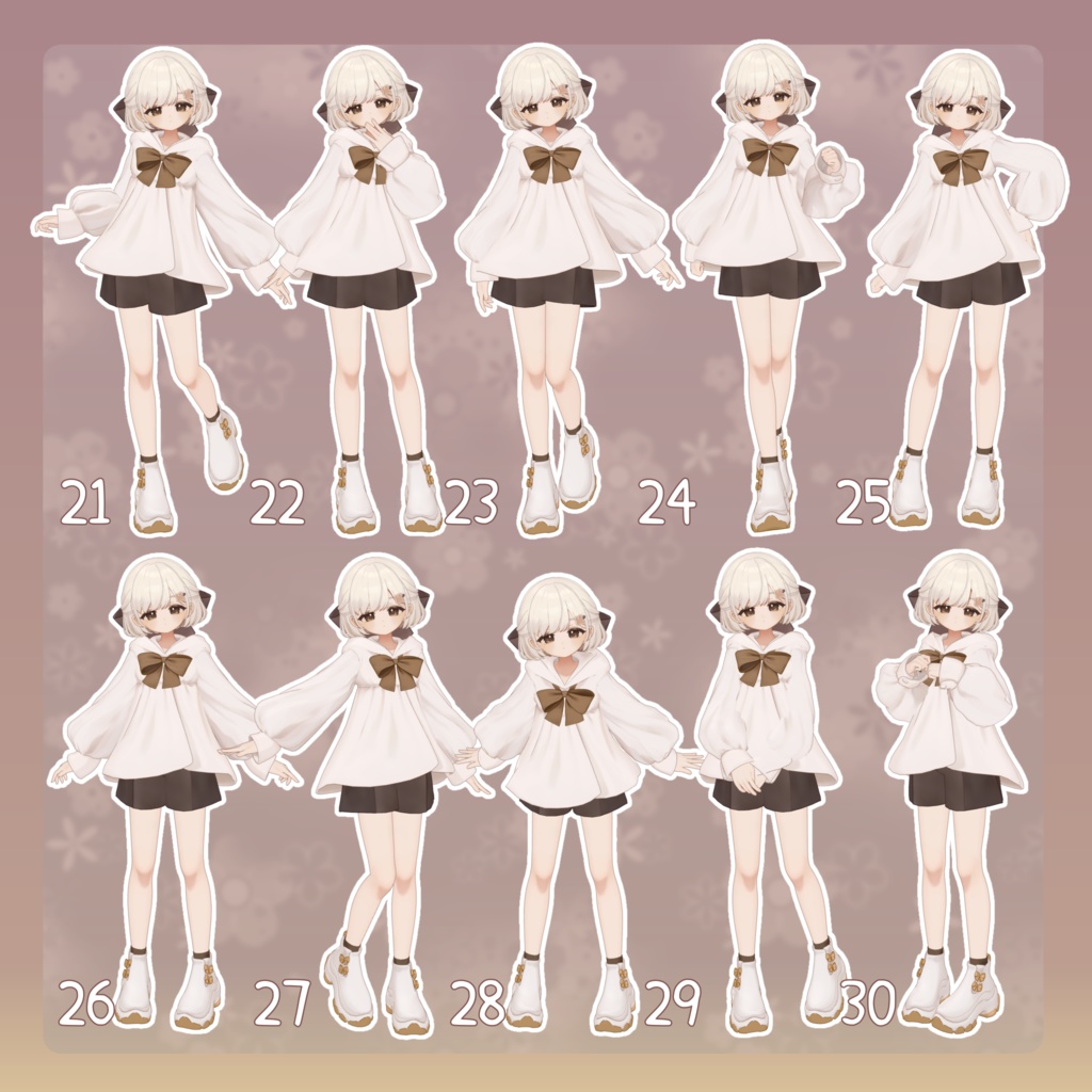 【無料有/+Free sample】Pose Animation Set 25【50種】