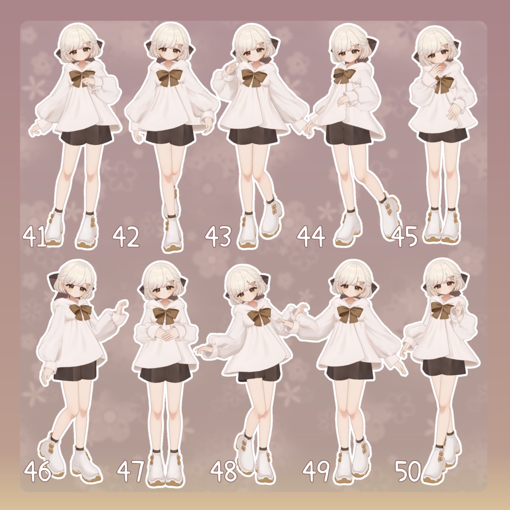 【無料有/+Free sample】Pose Animation Set 25【50種】