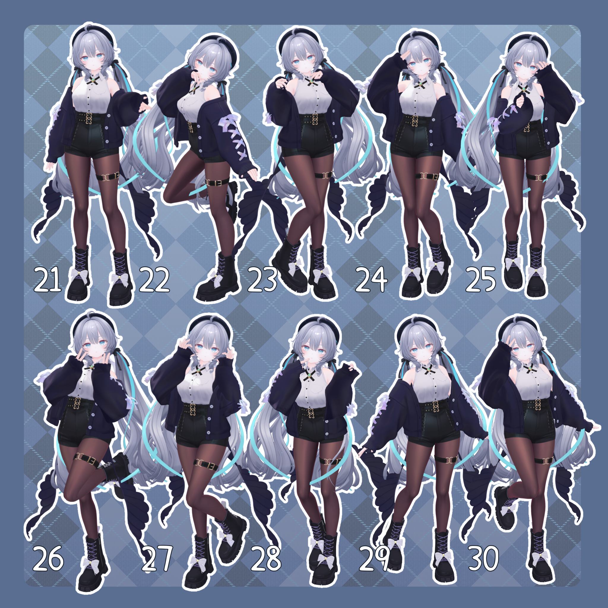 Sample Pose Unity 【無料有/+Free sample】Pose Animation Set 27【50種】 - Pompombun - BOOTH