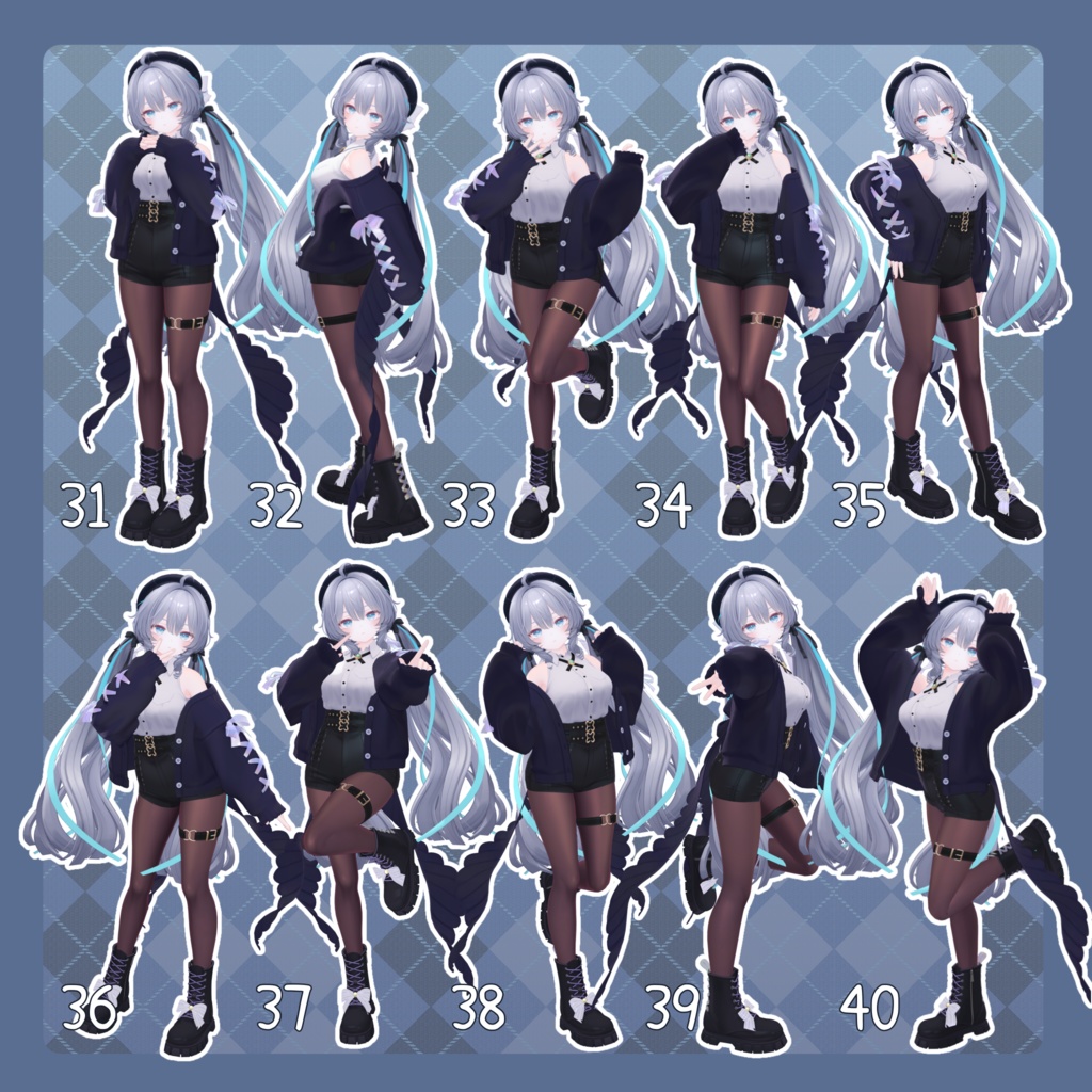 【無料有/+Free sample】Pose Animation Set 27【50種】